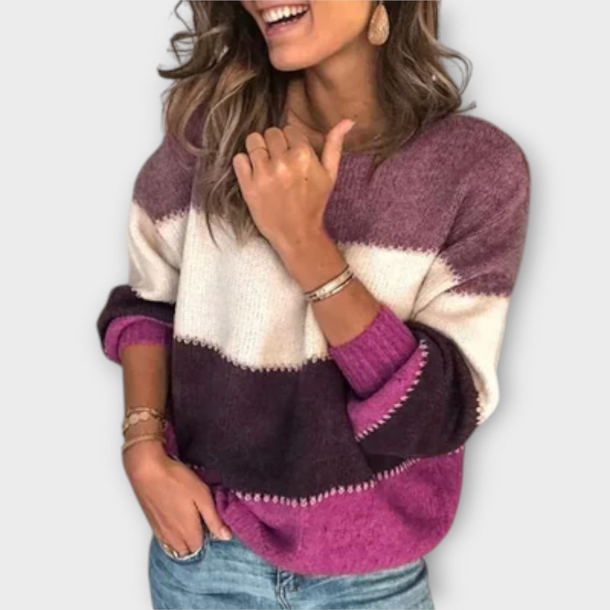 Jersey Color Block para Mujer – Oliva