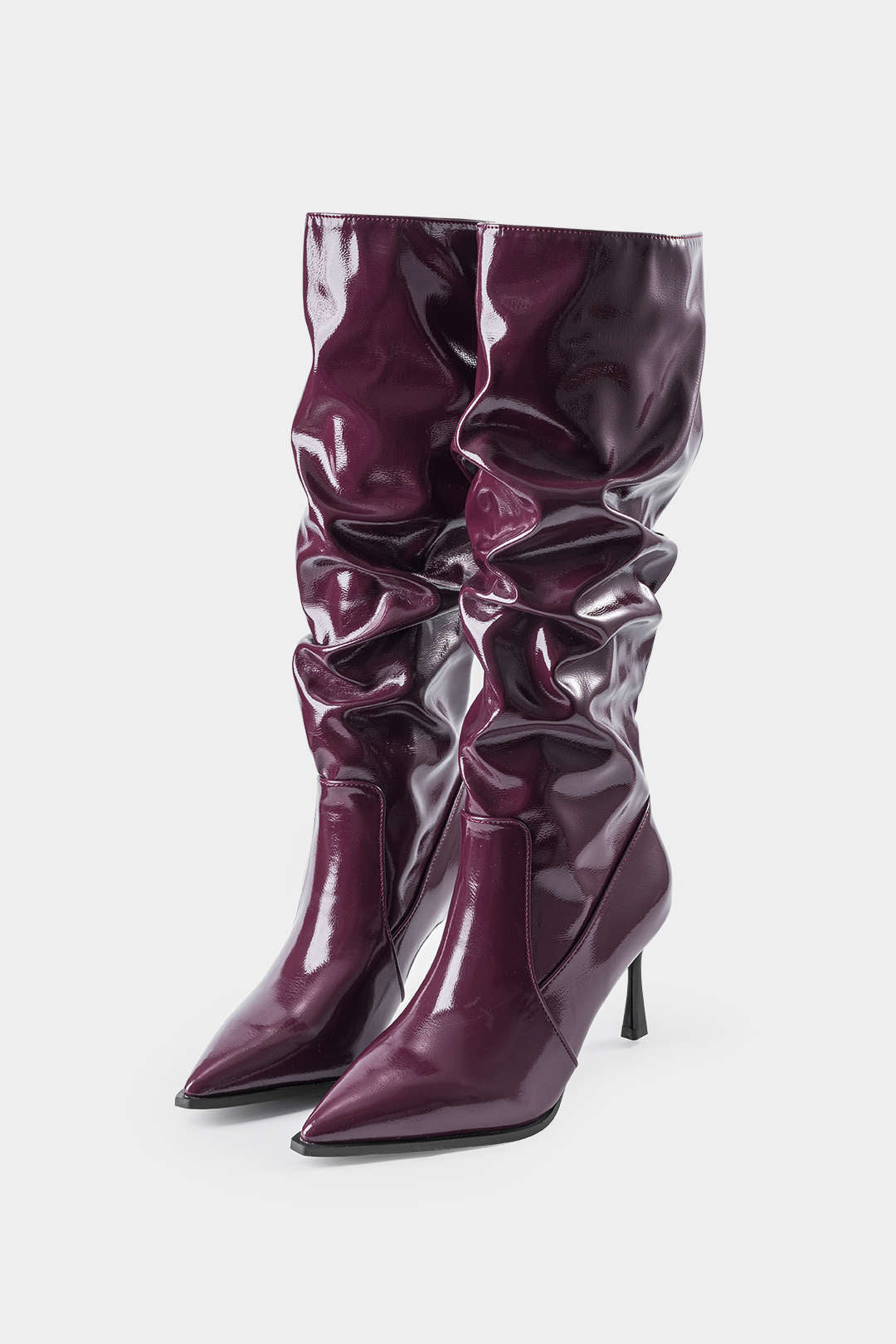 Botas Altas con Pliegues para Mujer – Punta Afilada