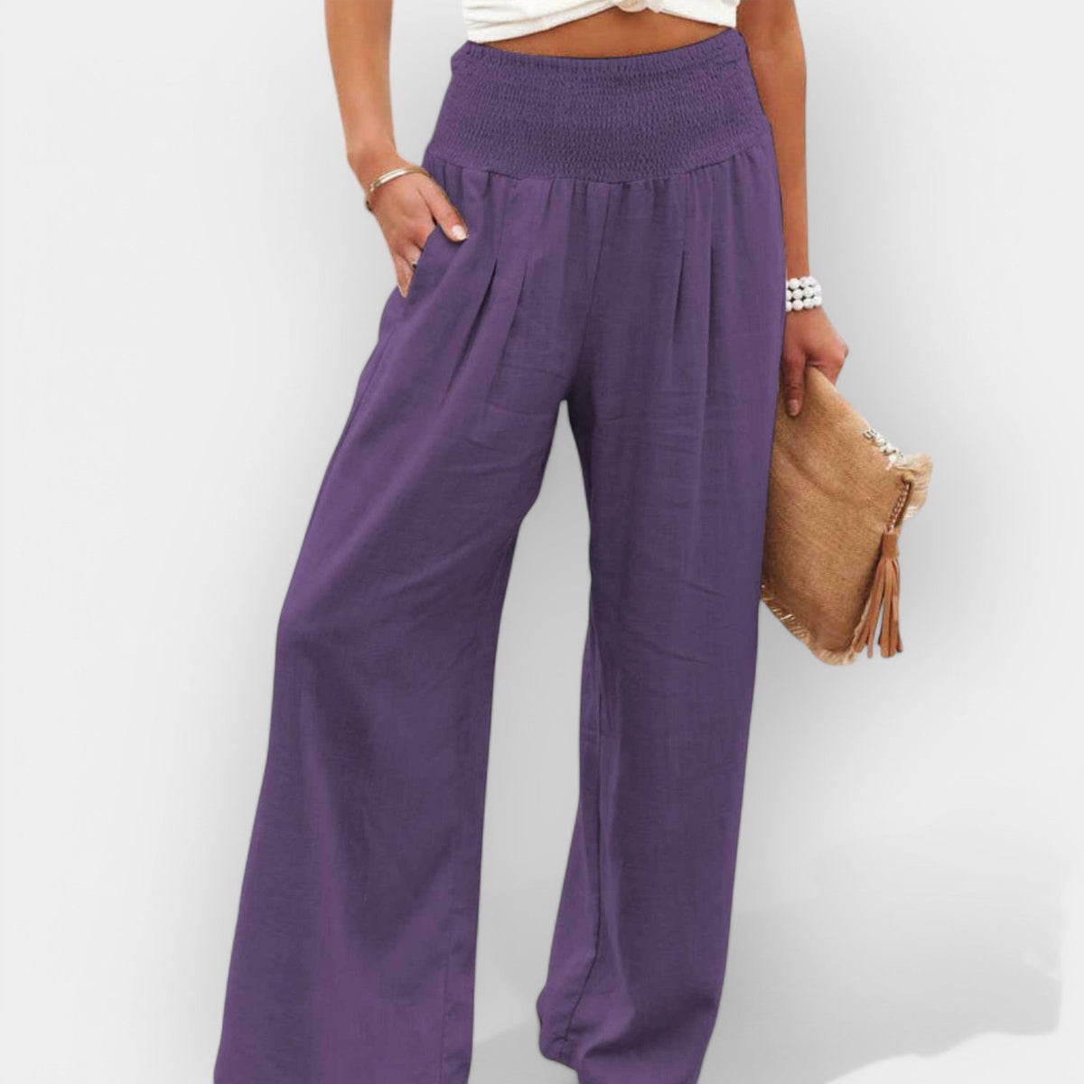 Pantalón Fluido con Cintura Elástica para Mujer