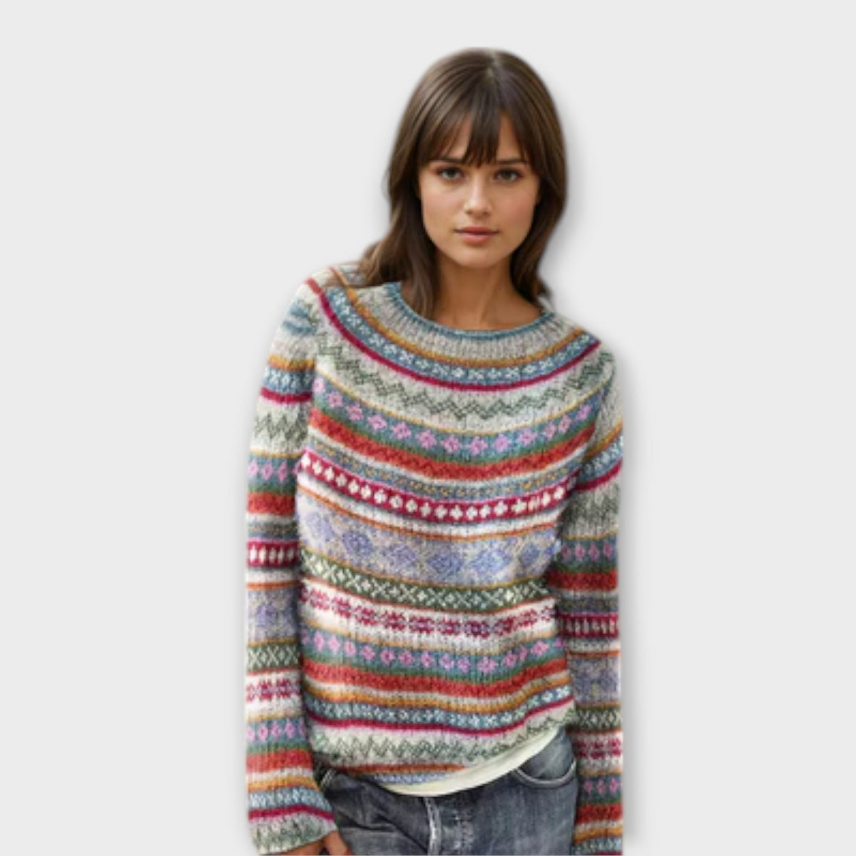 Jersey de Rayas Multicolor para Mujer – Estilo Retro