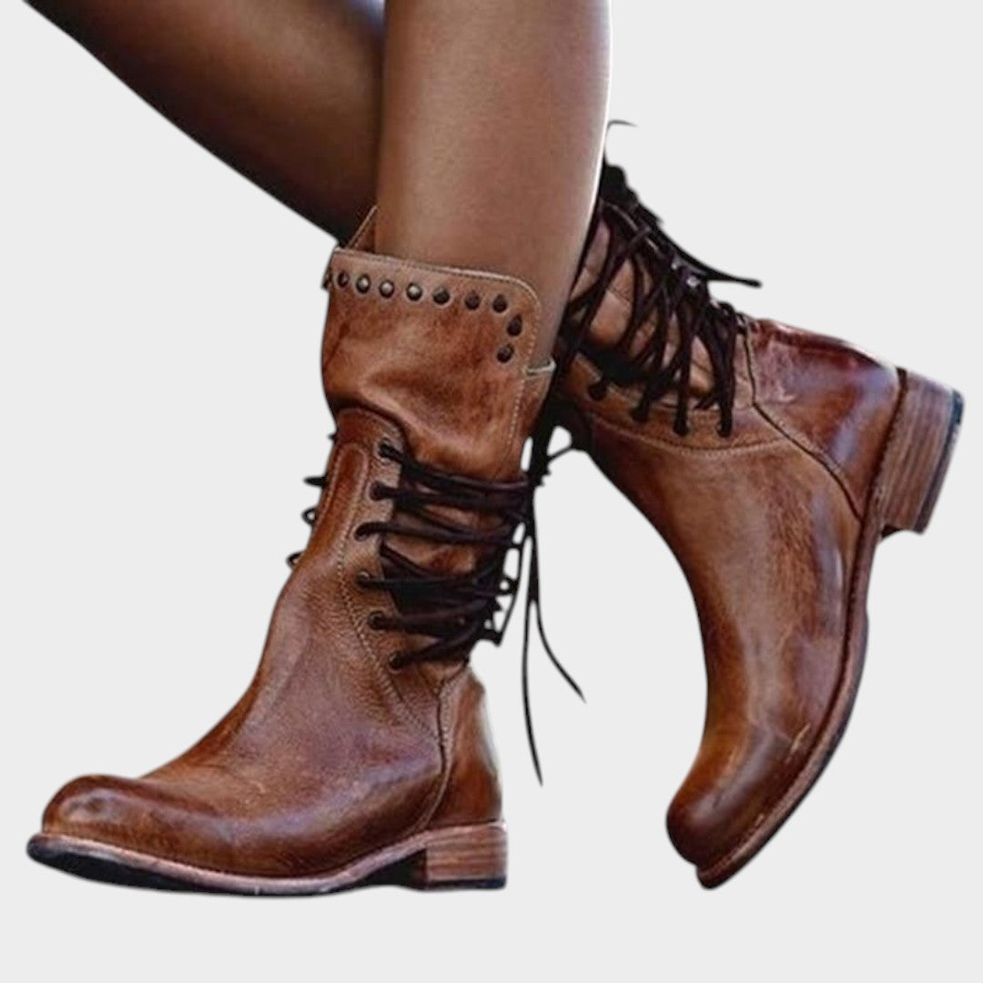 Botas Vintage con Cordones para Mujer