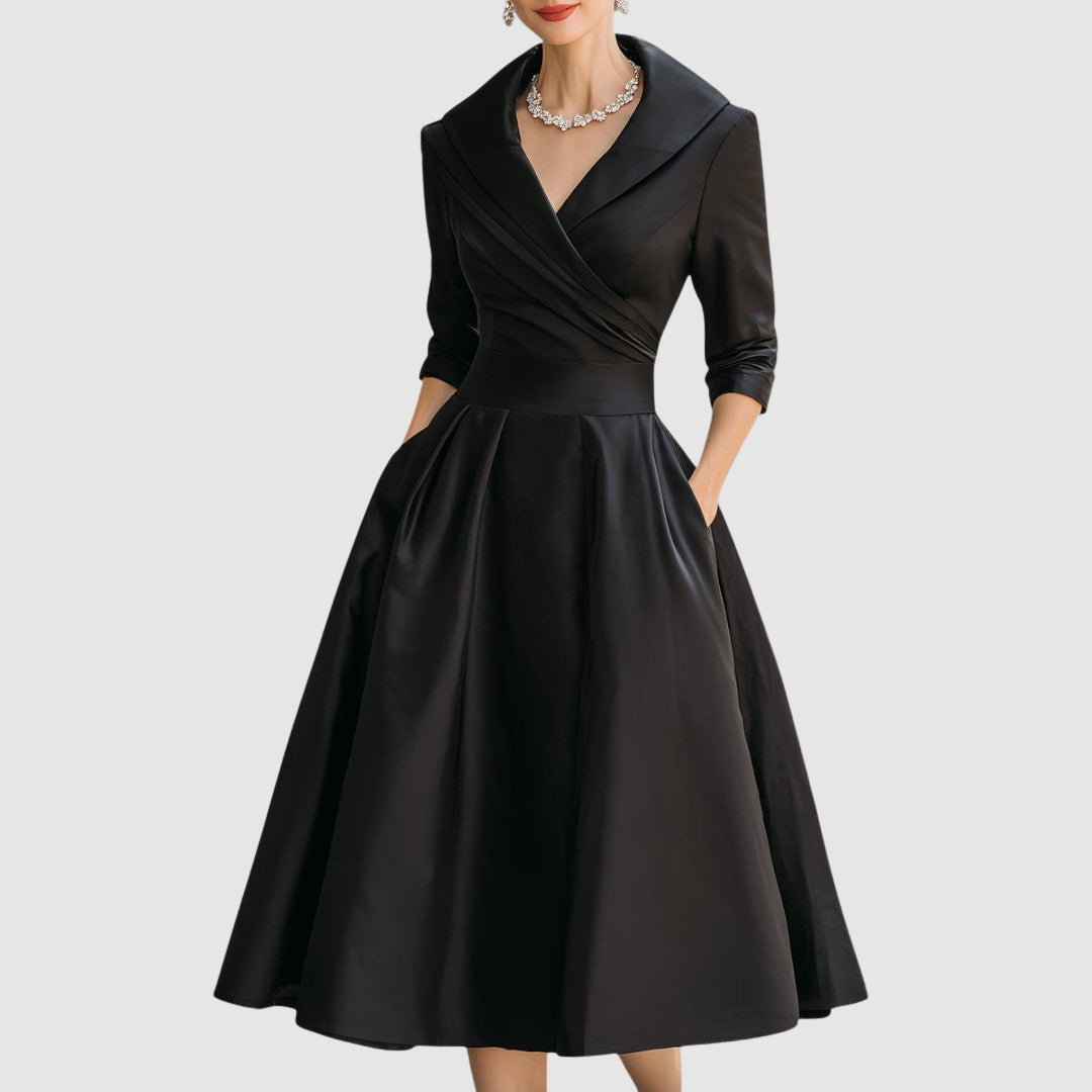 Vestido Midi con Cuello para Mujer