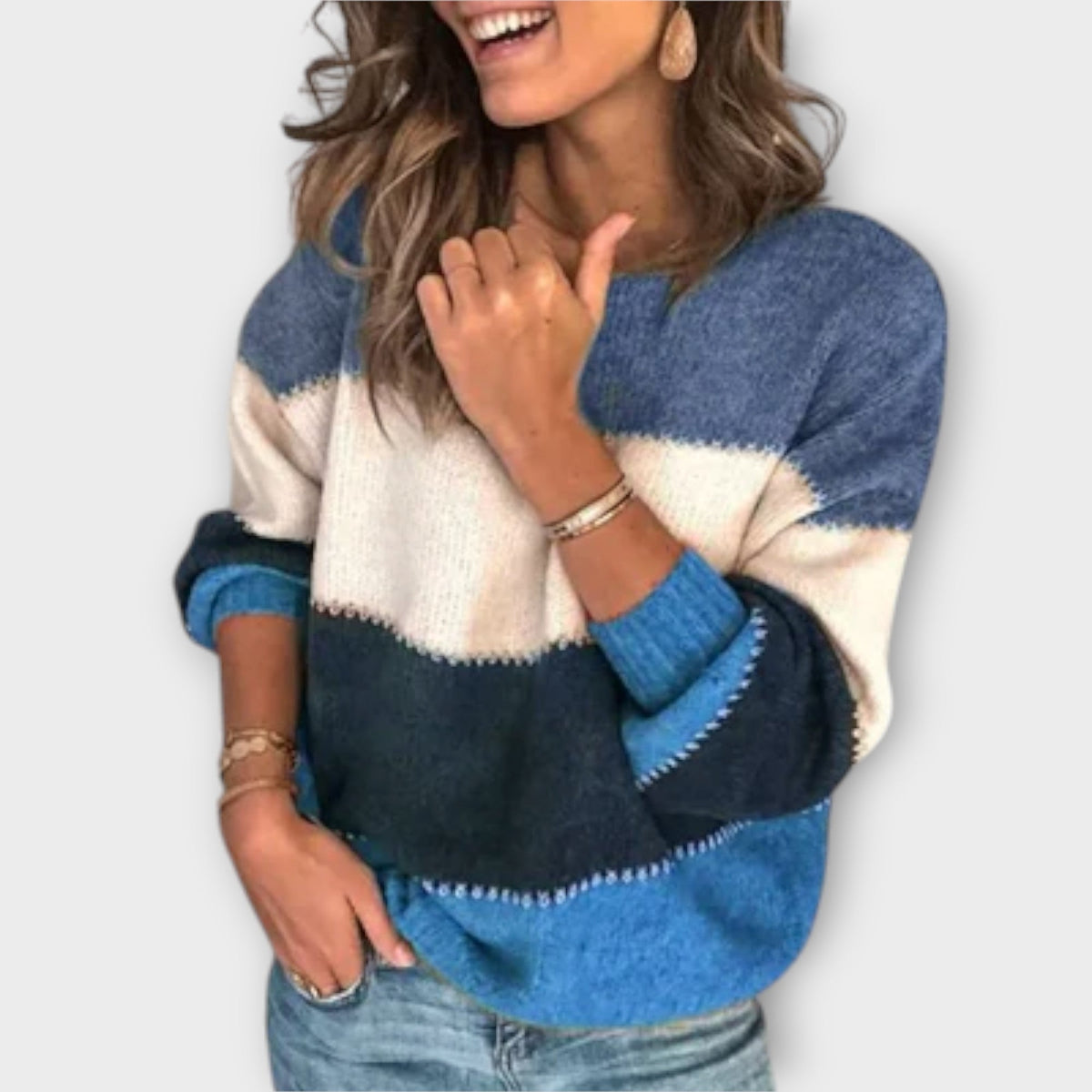 Jersey Color Block para Mujer – Oliva