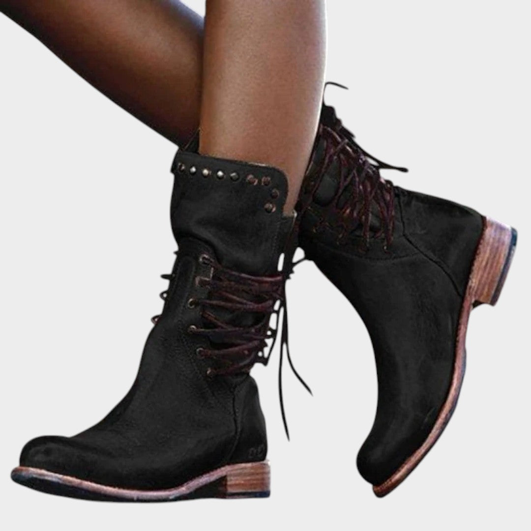 Botas Vintage con Cordones para Mujer