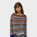 Jersey de Rayas Multicolor para Mujer – Estilo Retro