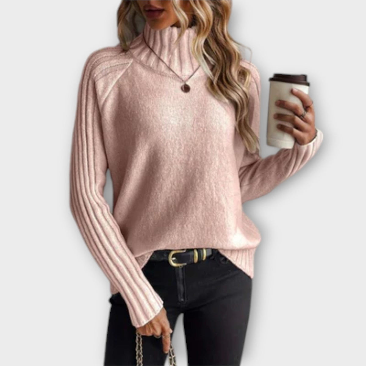 Jersey de Cuello Alto para Mujer – Blanco