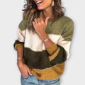Jersey Color Block para Mujer – Oliva