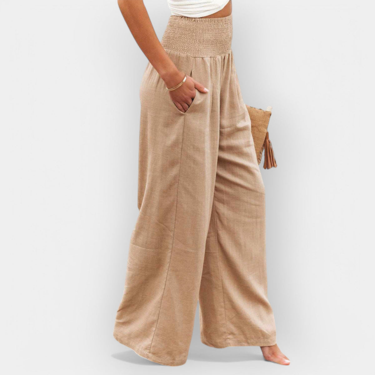 Pantalón Fluido con Cintura Elástica para Mujer