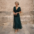 Vestido Maxi de Hombros Descubiertos para Mujer – Verde Oscuro