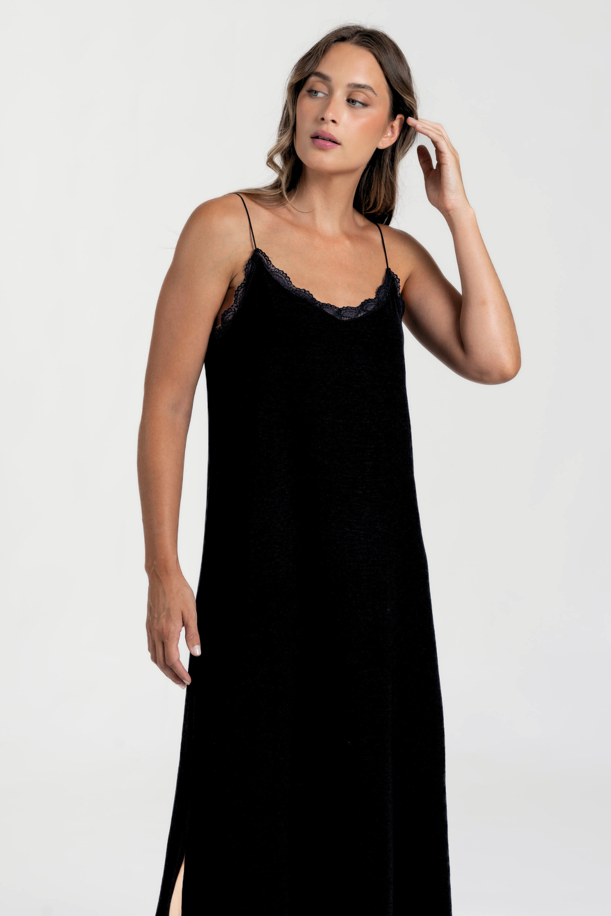 Vestido Lencero de Gasa para Mujer – Marrón