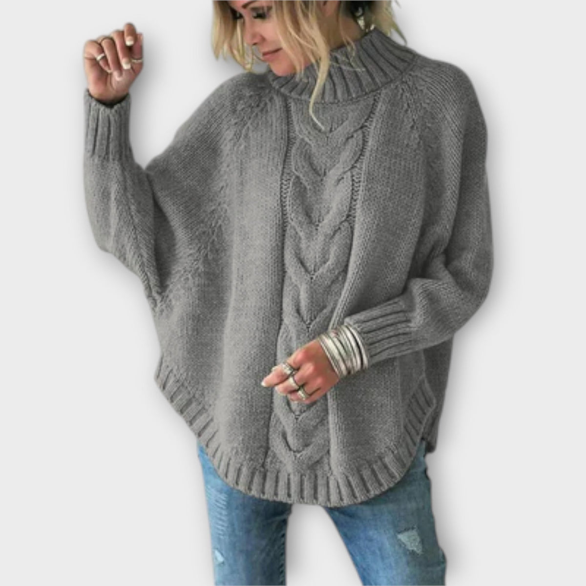 Jersey con Patrón en Relieve para Mujer – Azul Cielo