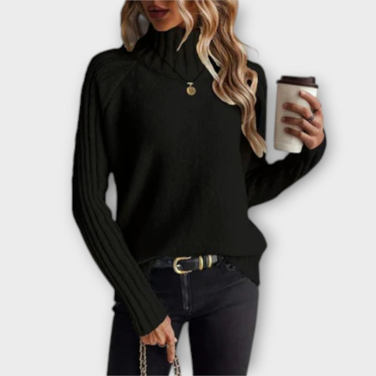 Jersey de Cuello Alto para Mujer – Blanco
