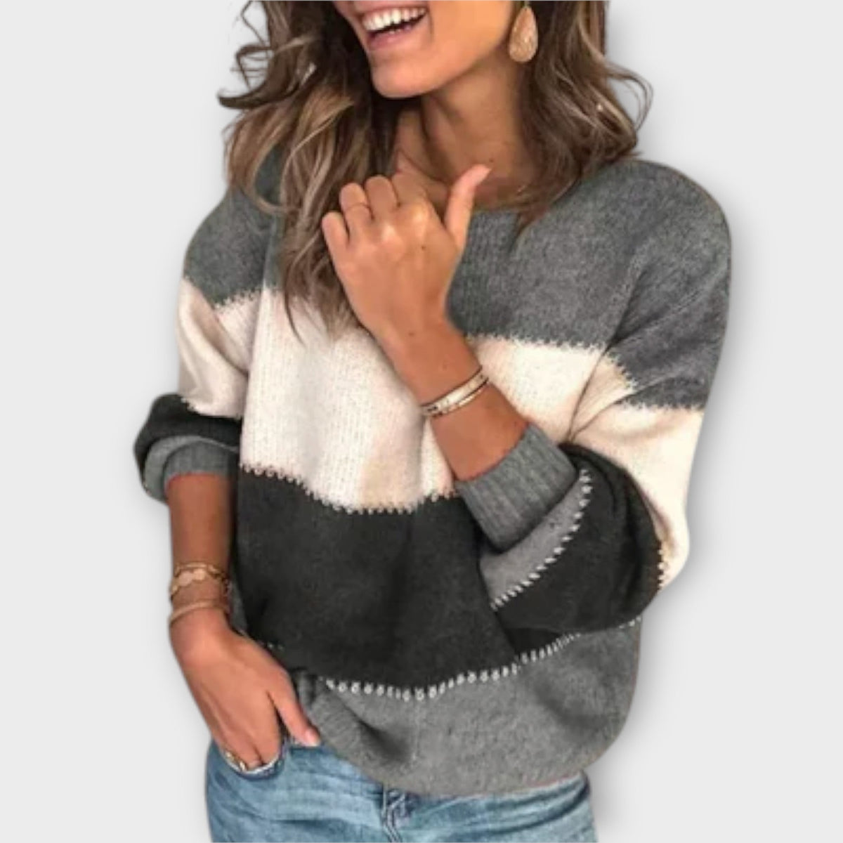 Jersey Color Block para Mujer – Oliva