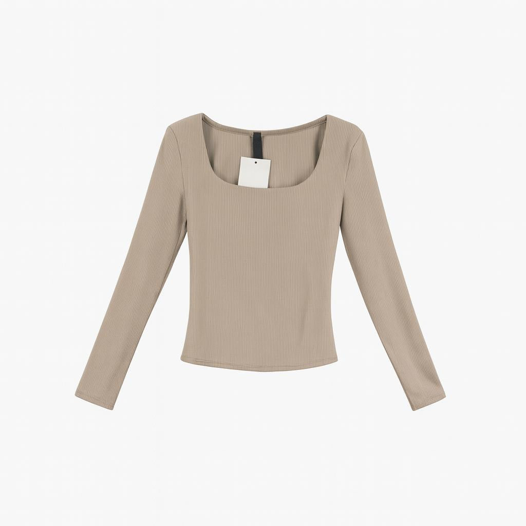 Camiseta Interior Térmica de Manga Larga para Mujer – Escote en U