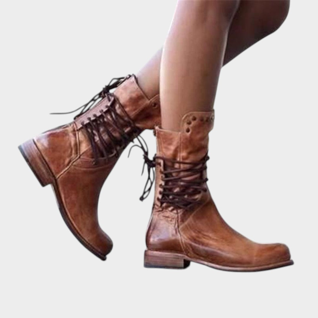 Botas Vintage con Cordones para Mujer