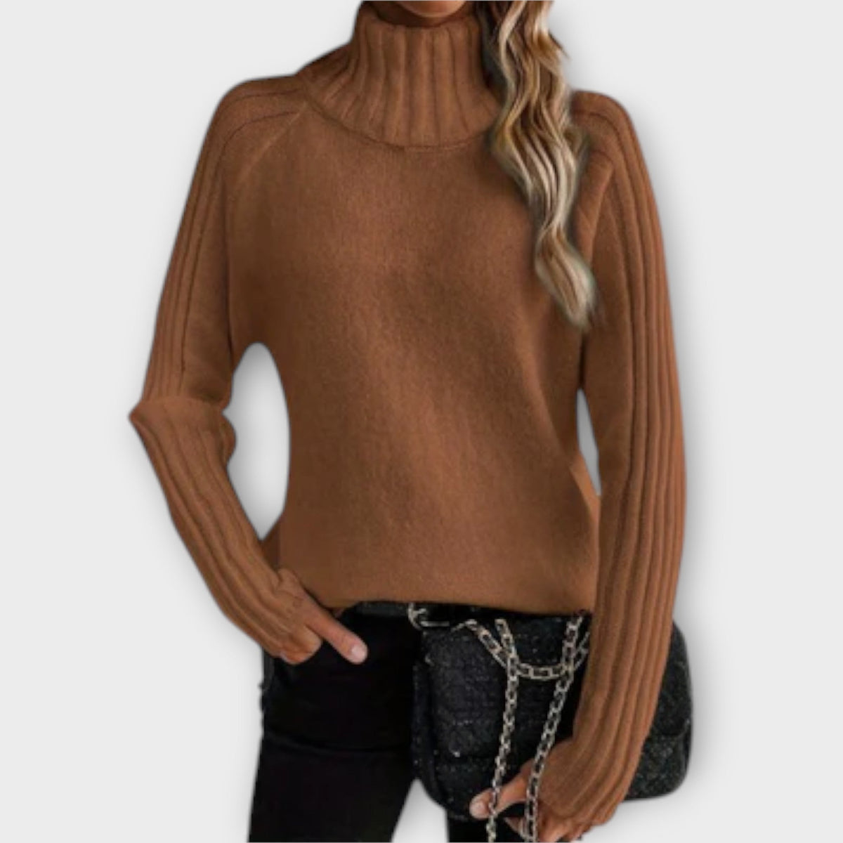 Jersey de Cuello Alto para Mujer – Blanco