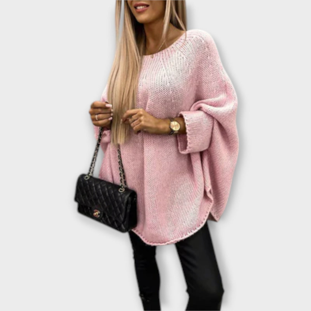 Jersey de Cuello Redondo con Trenzas para Mujer – Beige