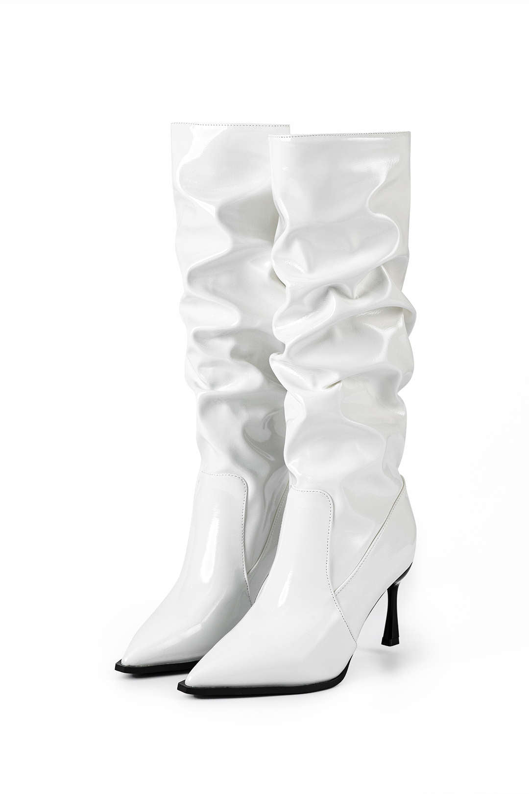 Botas Altas con Pliegues para Mujer – Punta Afilada