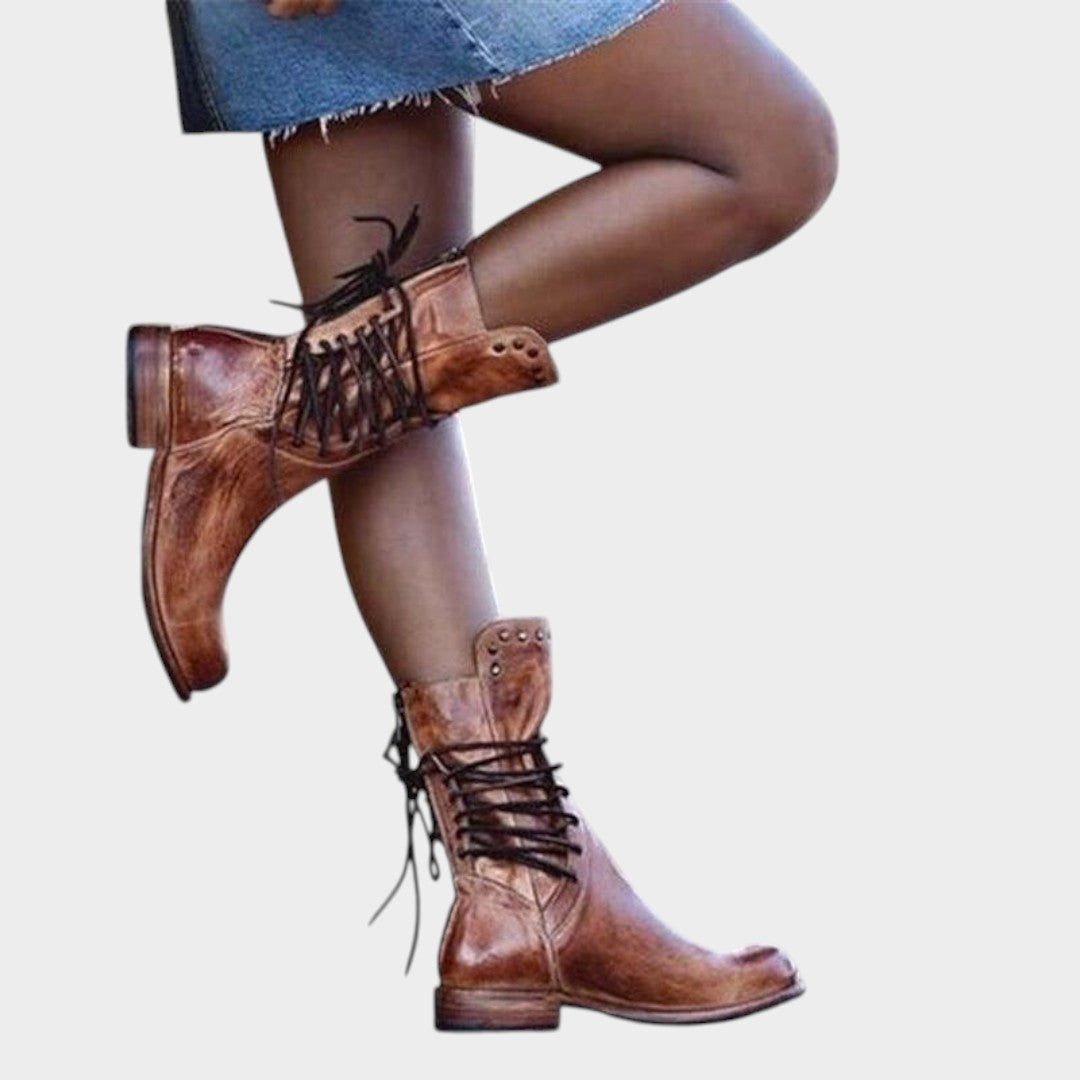 Botas Vintage con Cordones para Mujer