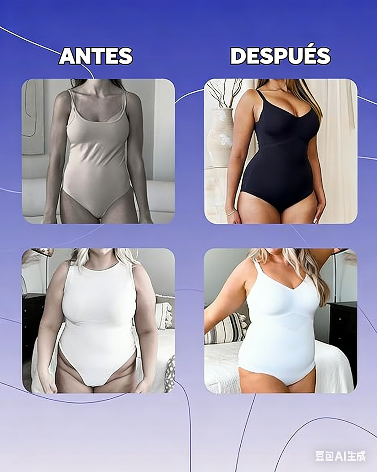 Body Reductor con Copas para Mujer – Efecto Push-Up
