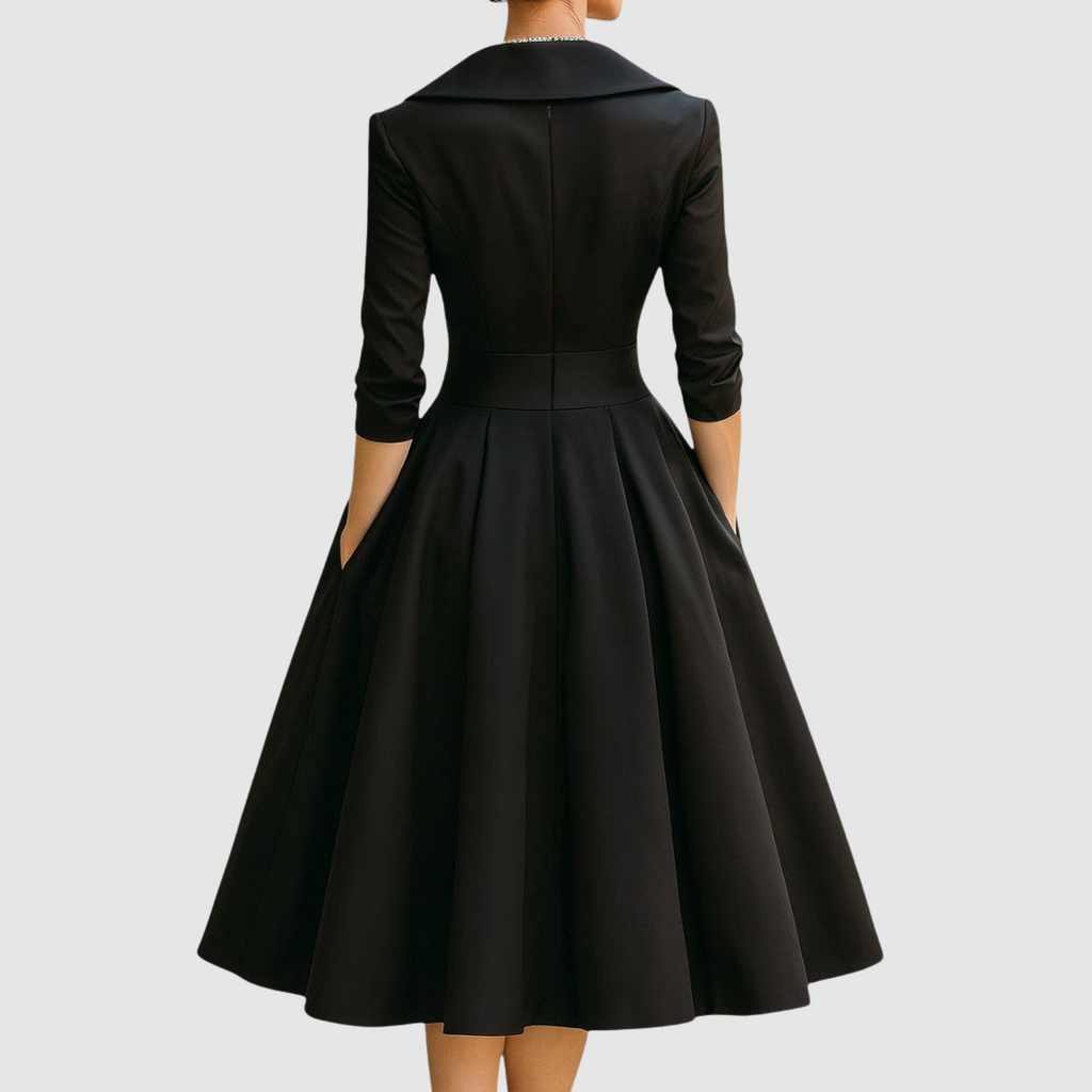 Vestido Midi con Cuello para Mujer