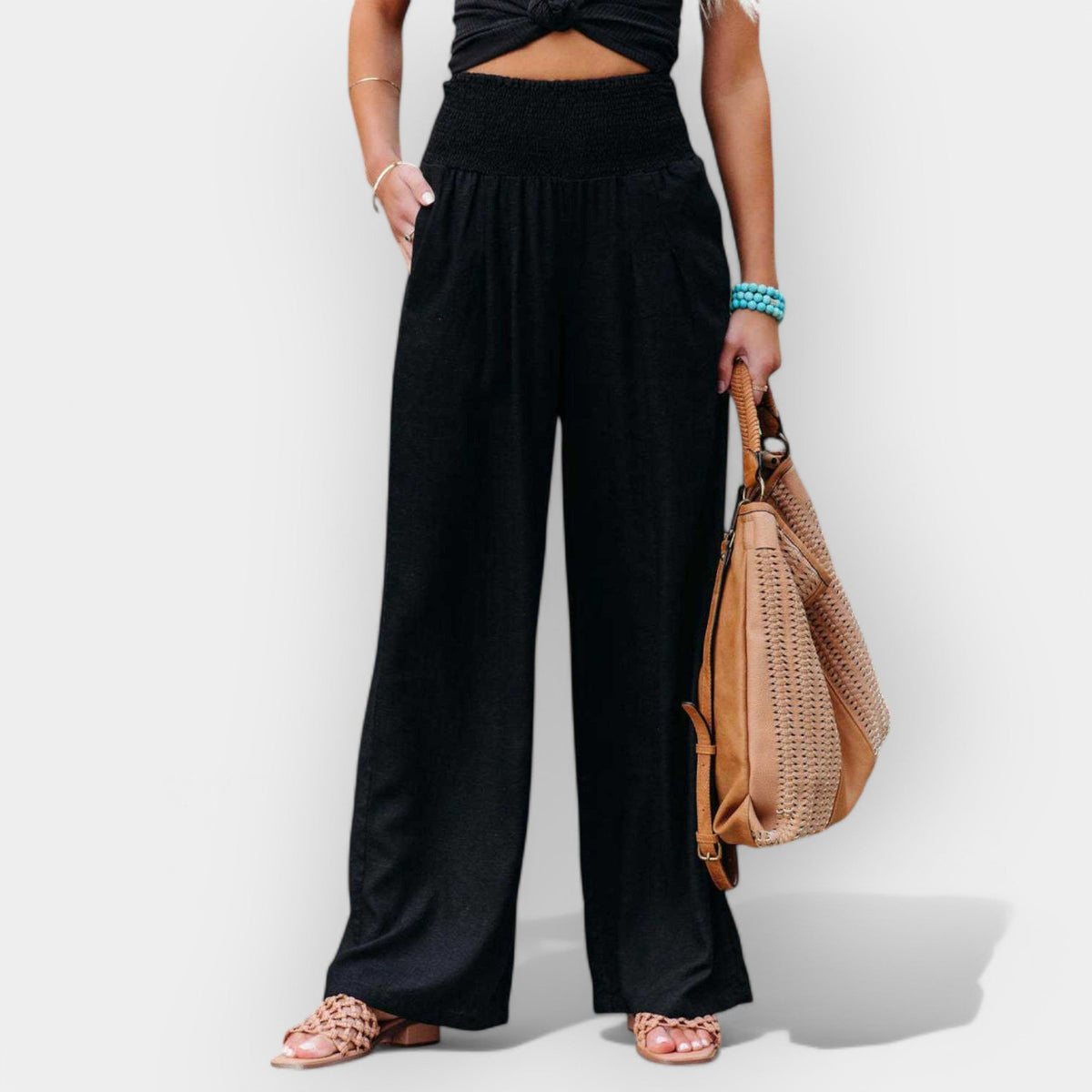 Pantalón Fluido con Cintura Elástica para Mujer