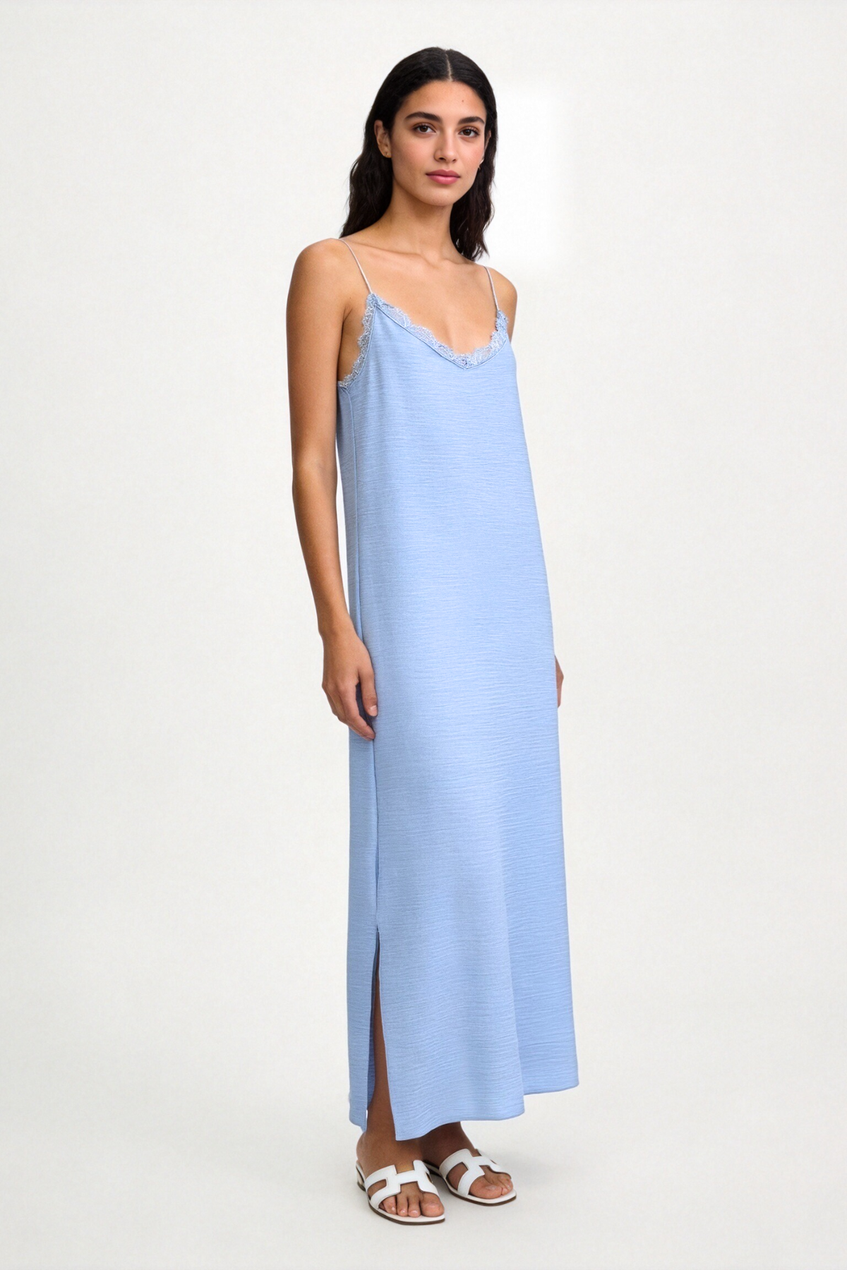 Vestido Lencero de Gasa para Mujer – Marrón