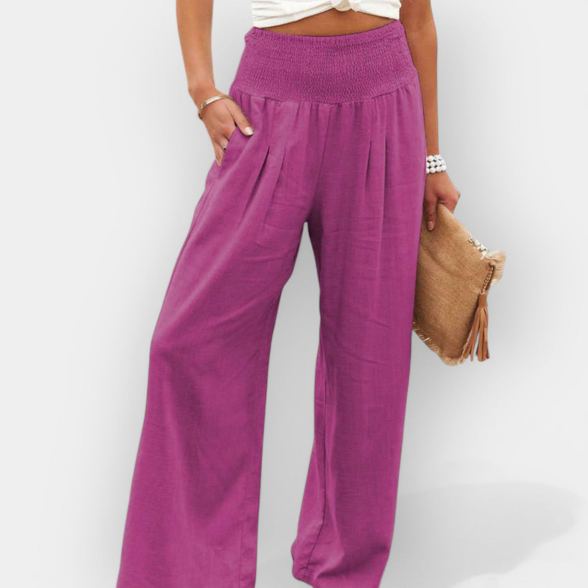 Pantalón Fluido con Cintura Elástica para Mujer