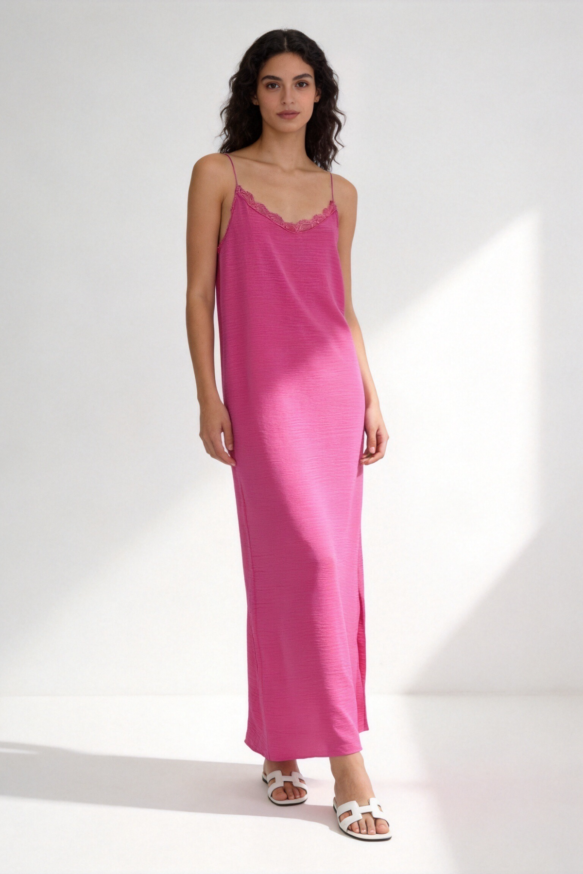 Vestido Lencero de Gasa para Mujer – Marrón