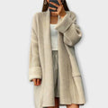 Cárdigan Largo para Mujer – Beige