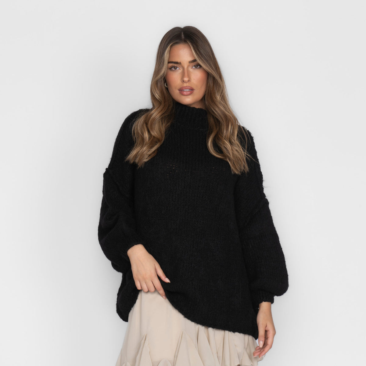 Jersey Oversize de Punto Suave para Mujer – Talla Única