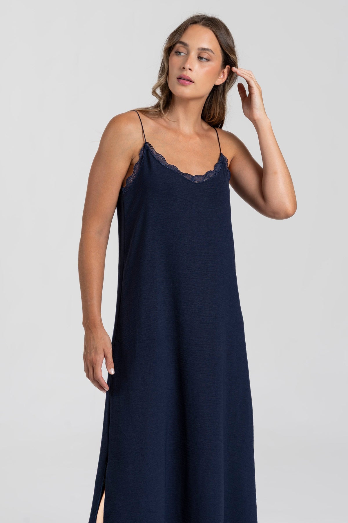 Vestido Lencero de Gasa para Mujer – Marrón