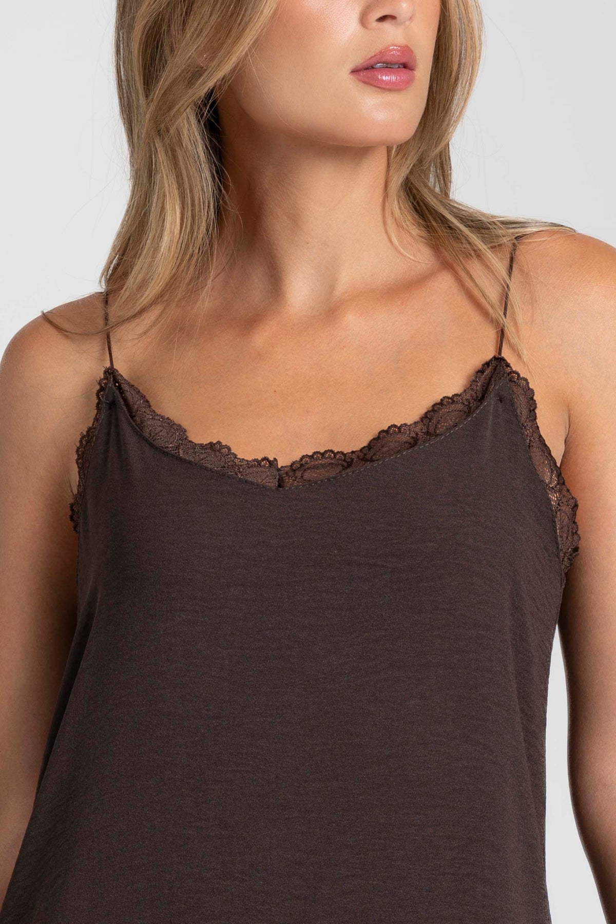 Vestido Lencero de Gasa para Mujer – Marrón