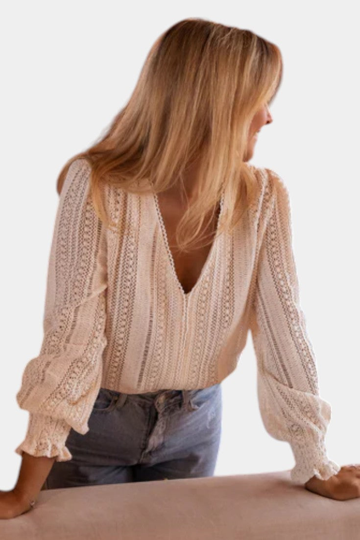 Blusa de Crochet Calado para Mujer
