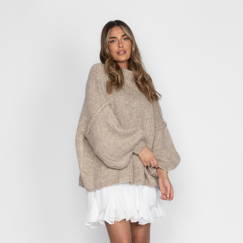 Jersey Oversize de Punto Suave para Mujer – Talla Única
