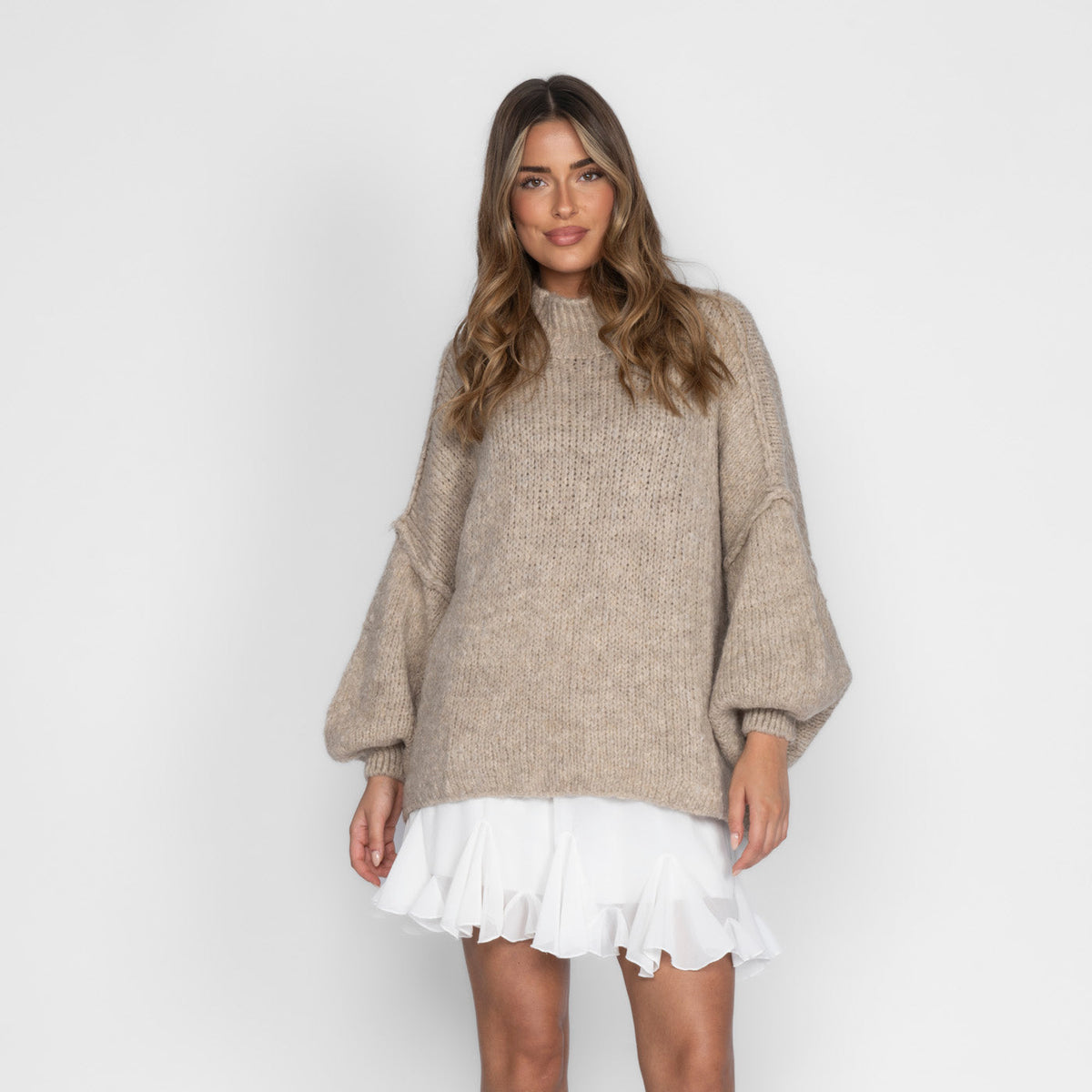 Jersey Oversize de Punto Suave para Mujer – Talla Única