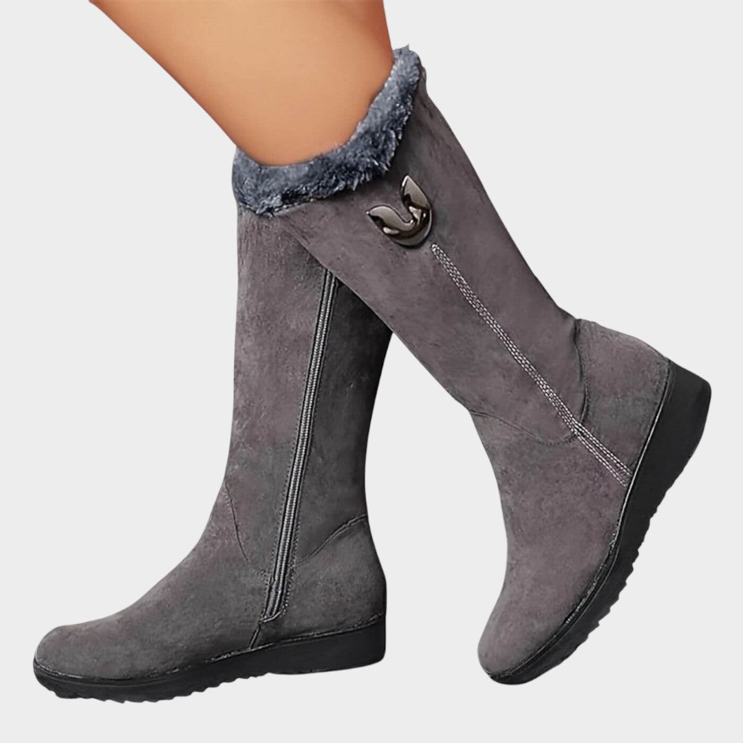 Botas Altas de Invierno con Forro para Mujer – Gris