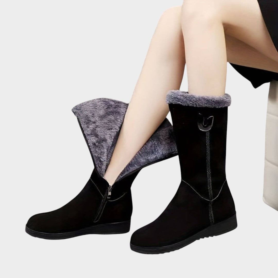 Botas Altas de Invierno con Forro para Mujer – Gris