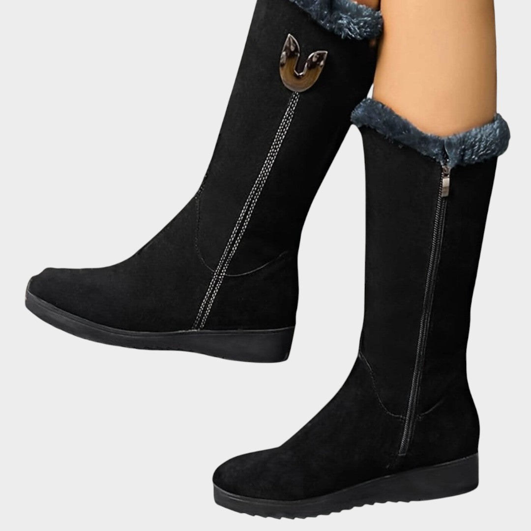 Botas Altas de Invierno con Forro para Mujer – Gris