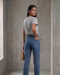 Vaqueros Boyfriend con Detalles de Strass para Mujer