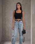 Vaqueros Balloon de Denim Lavado para Mujer – Corte Holgado