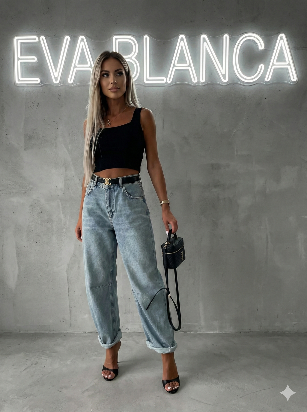 Vaqueros Balloon de Denim Lavado para Mujer – Corte Holgado