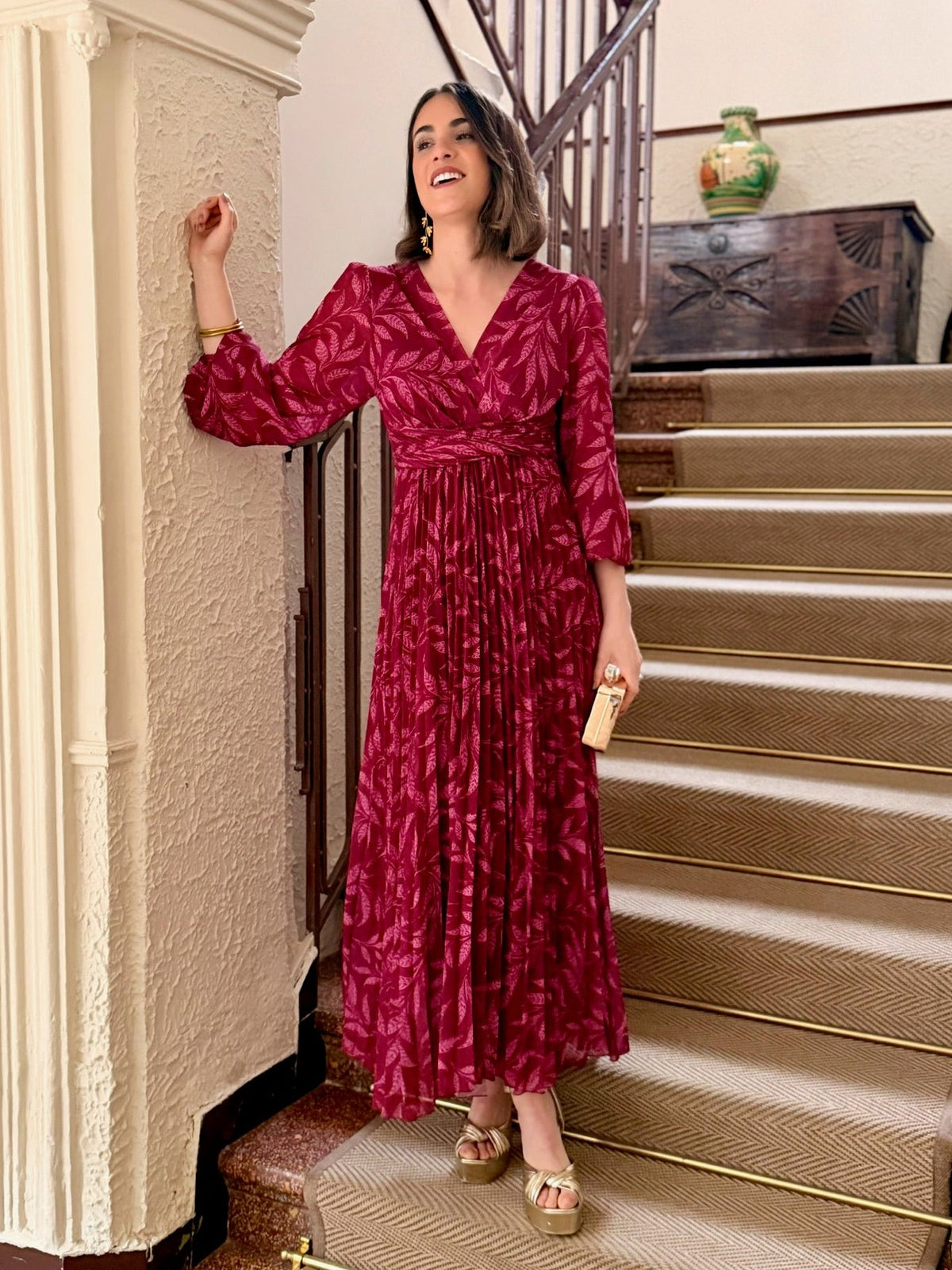 Vestido Plisado para Mujer – Fucsia