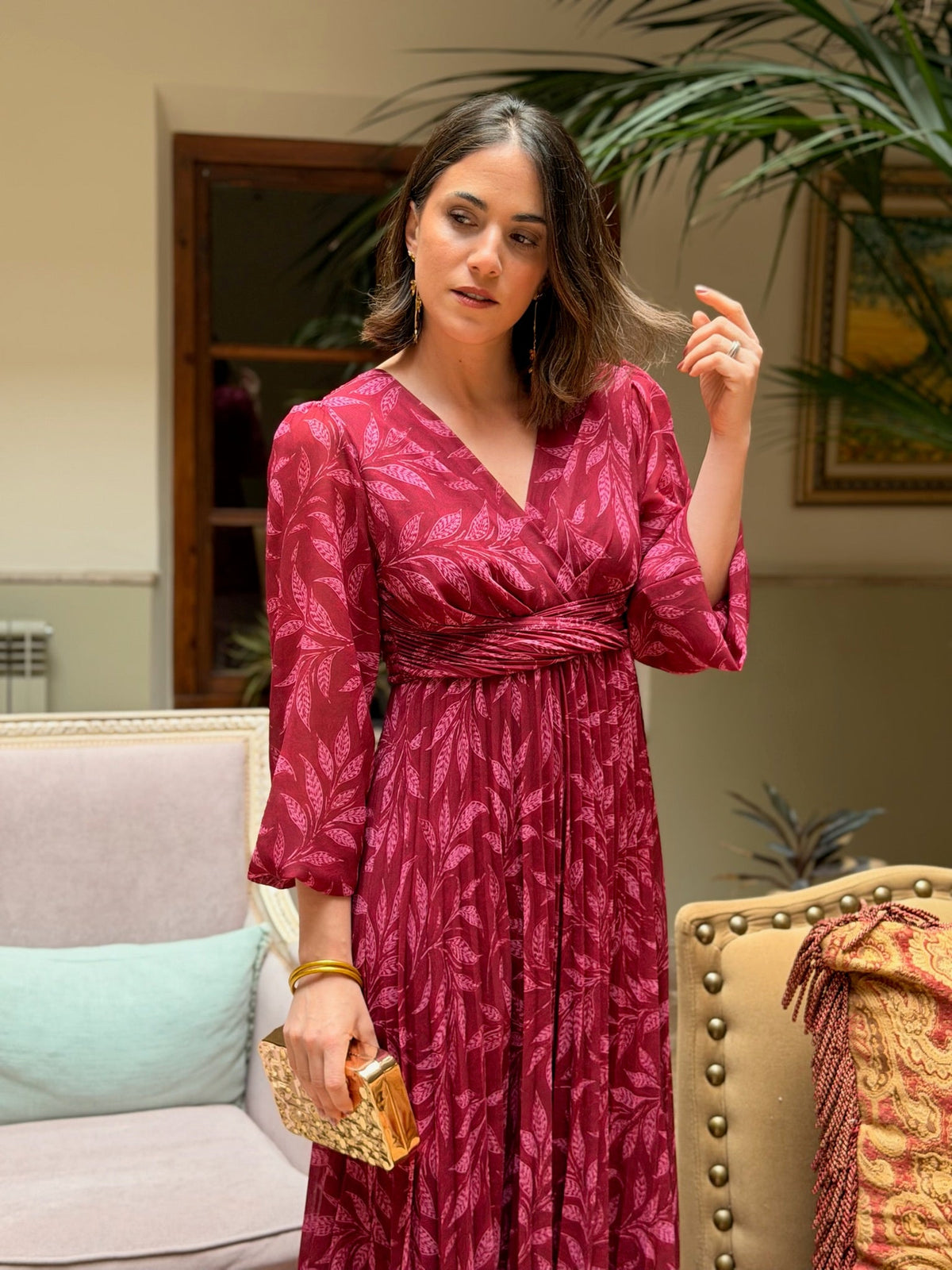 Vestido Plisado para Mujer – Fucsia