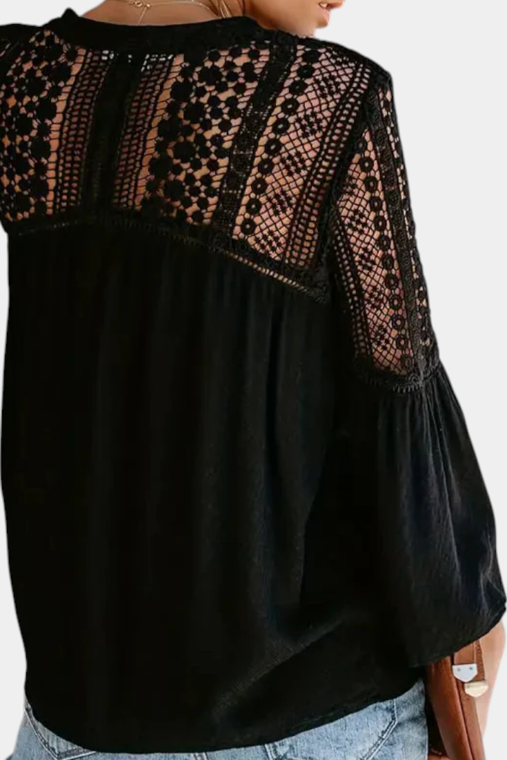 Blusa de Encaje Bohemia para Mujer – Algodón y Rayón