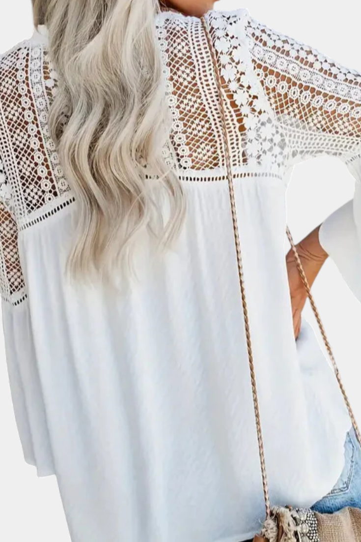 Blusa de Encaje Bohemia para Mujer – Algodón y Rayón