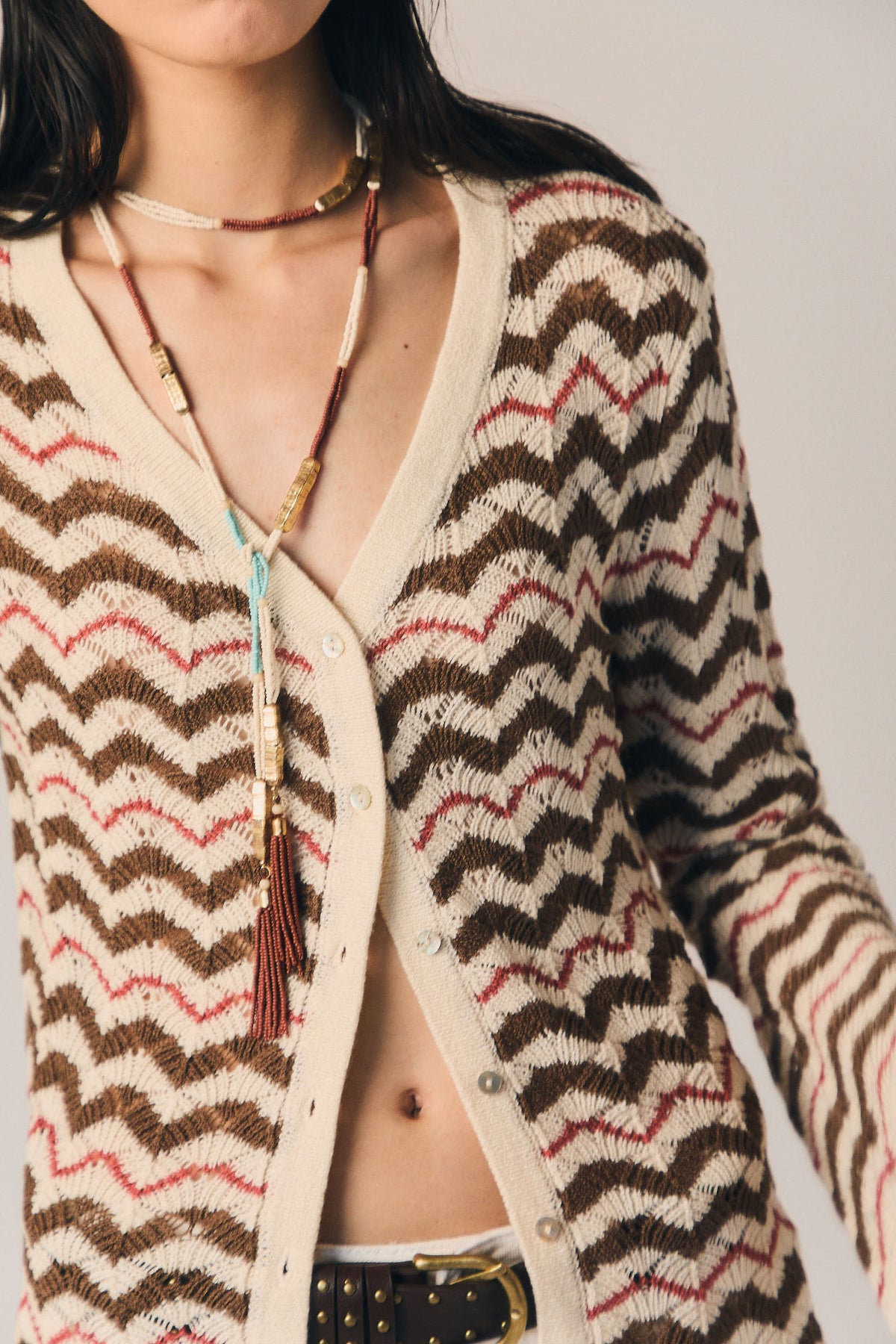 Collar Largo Artesanal de Cordones para Mujer – Natural