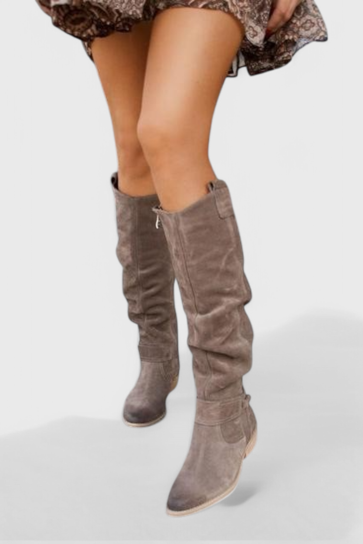 Botas Altas de Estilo Retro para Mujer