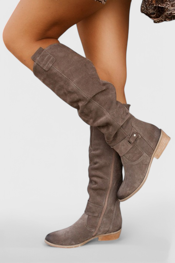 Botas Altas de Estilo Retro para Mujer