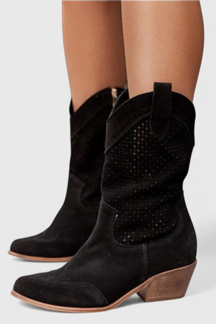 Botas Vaqueras Modernas para Mujer – Cremallera Lateral